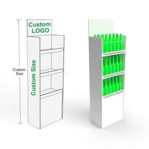 Design cardboard display overal sketch with size and stylish