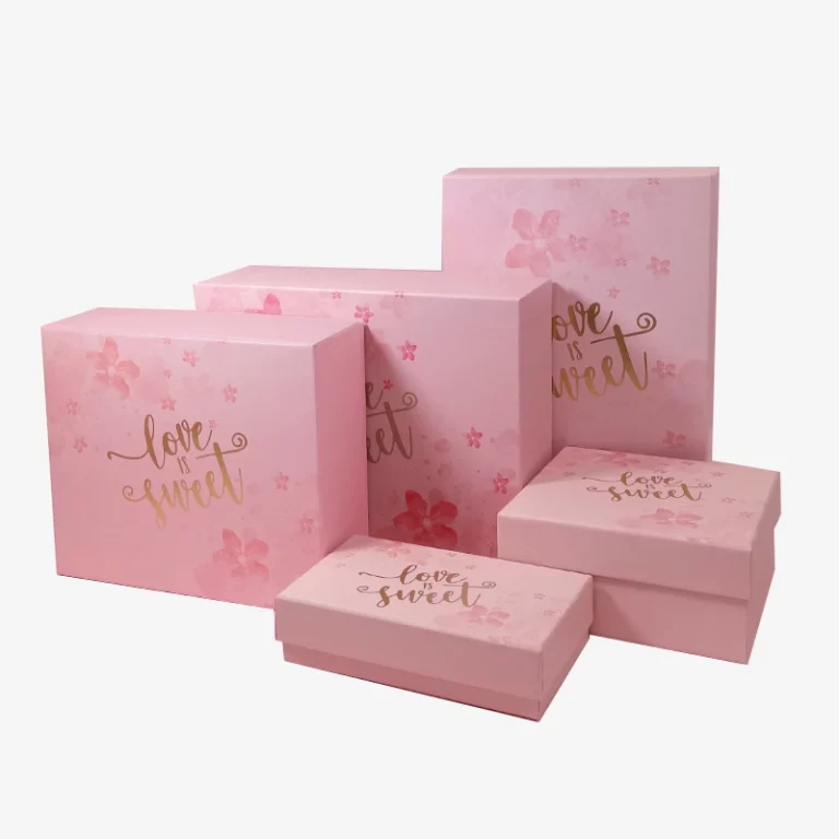 Custom Logo Pink Printed Cosmetic Box With Raffia Grass