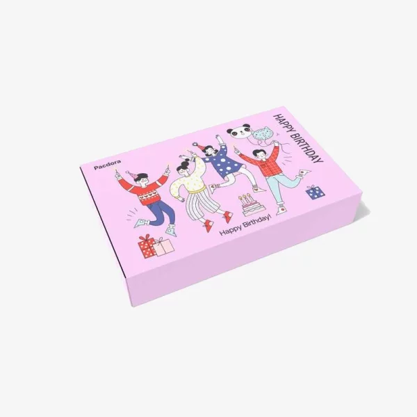 Custom Logo Pink Square Slide Drawer Gift Box For Birthday 3