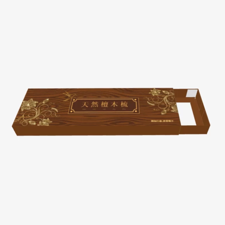 Custom Logo Rectangle Slide Wooden Comb Packaging Drawer Paper Boxes