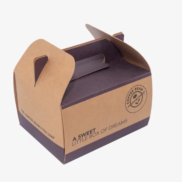 Folding Kraft Paper Portable Handle Box With Baked Food