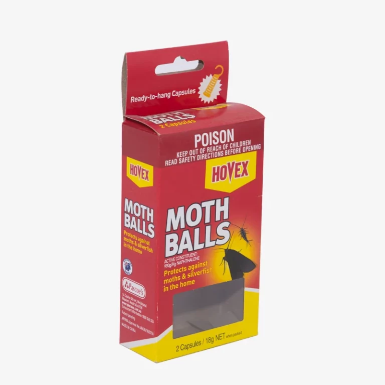 MOTH BALLS Hanging Packaging Boxes With Transparent Plastic Window