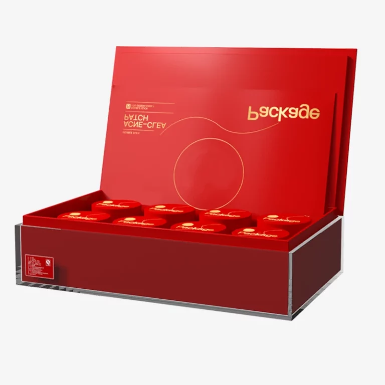 Red Foil Stamping Flip Refined Chinese Tea Gift Box