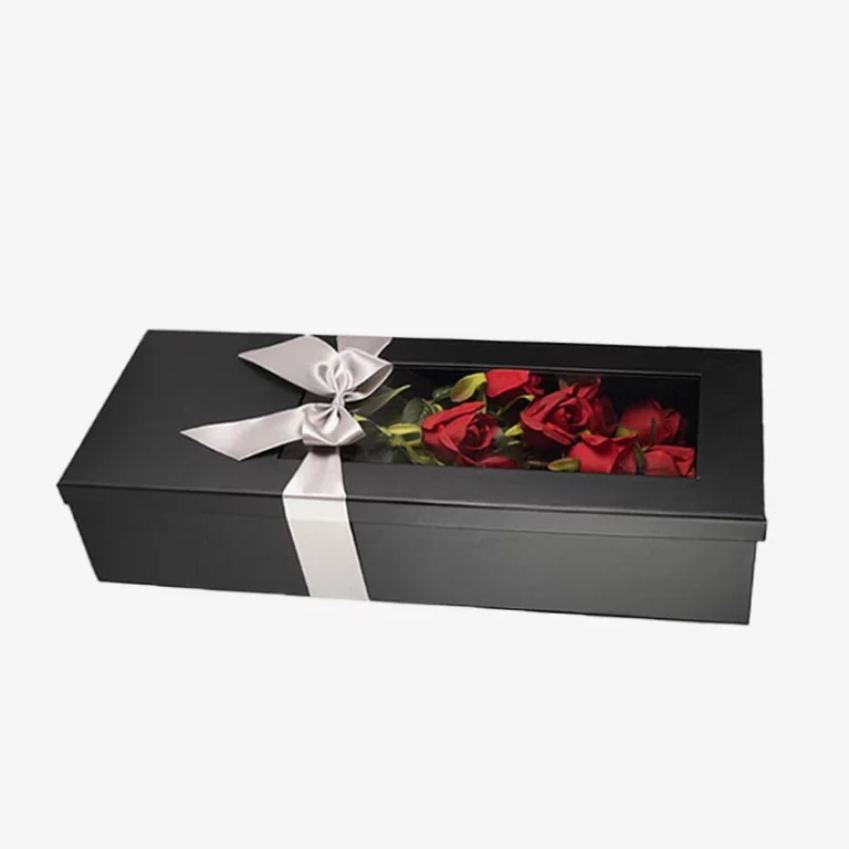 Removable Black Lid And Base Folding Flower Gift Box