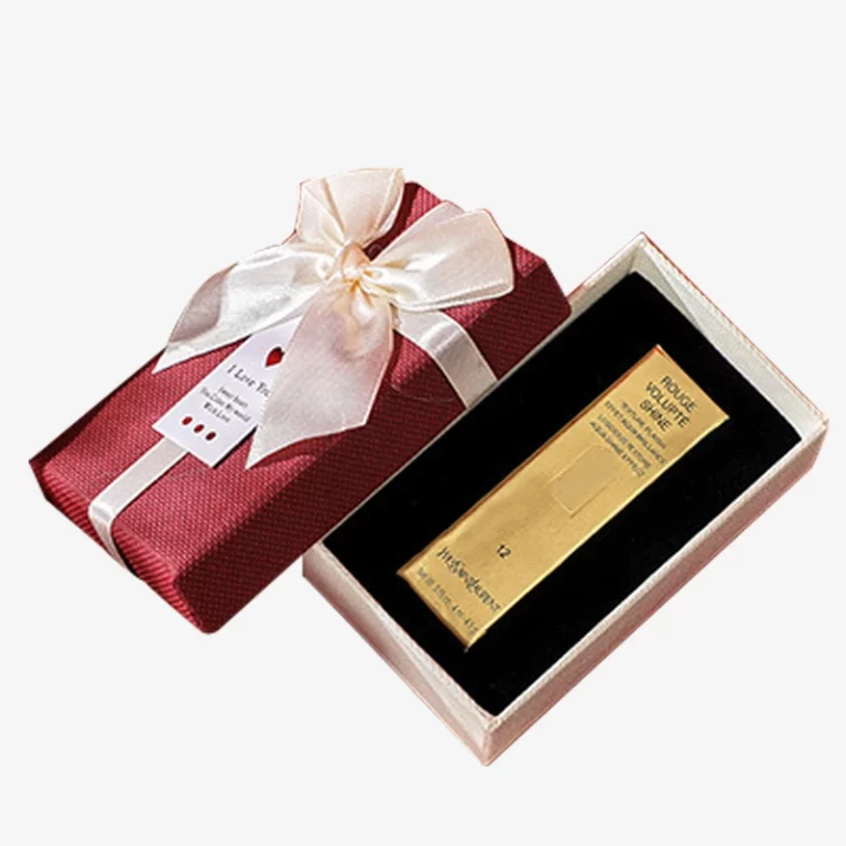 Lipstick Lid Box With EVA Insert And Ribbon Bowknot