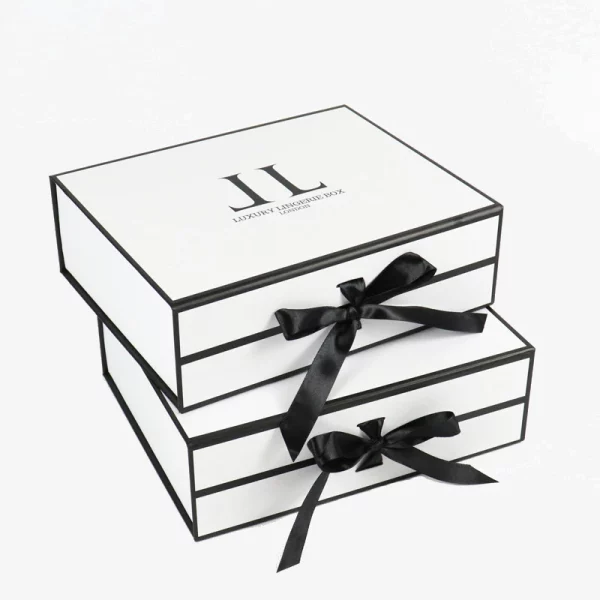 Custom Magnetic Luxury Apparel Box With Ribbon Bow 2