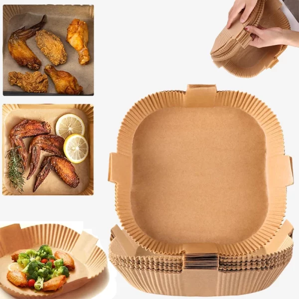 Square Non-stick Hanging Ear Air Fryer Paper Liner 1