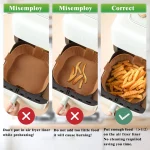 Square Non-stick Hanging Ear Air Fryer Paper Liner 4
