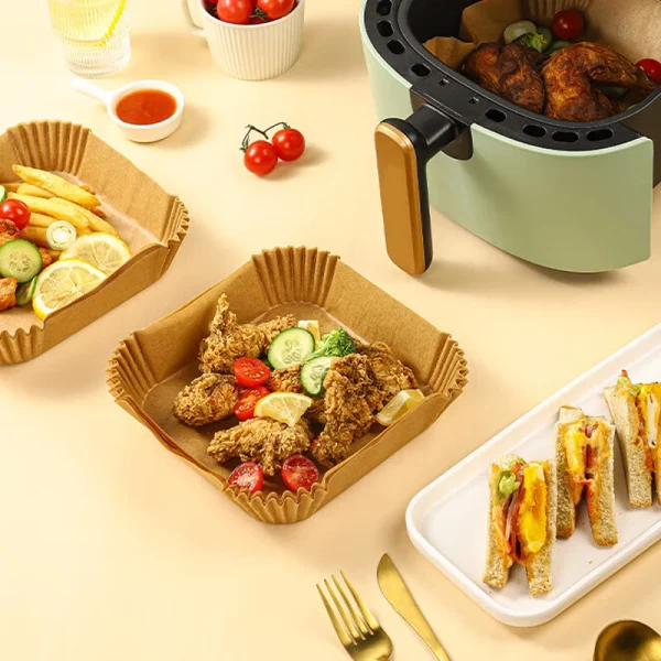 Square Oil-proof And Heat Resisting Air Fryer Liner 1