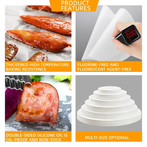 Fluorine-free And Size Optional Round Baking Paper 4