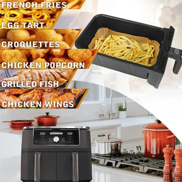 Rectangle Easy Cleaning And Heat Resisting Air Fryer Liner 2