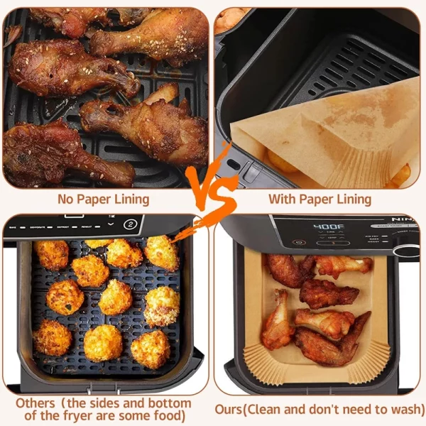 Rectangle Easy Cleaning And Heat Resisting Air Fryer Liner 4