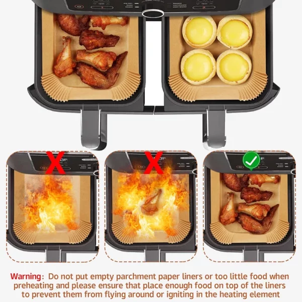 Rectangle Easy Cleaning And Heat Resisting Air Fryer Liner 5