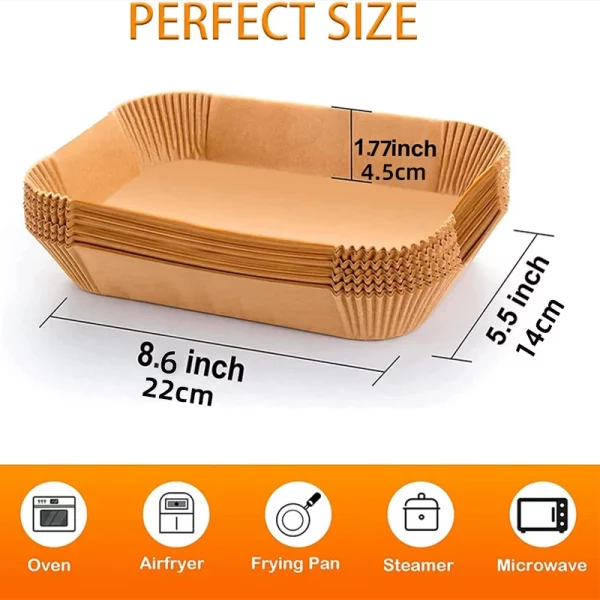 Rectangle Food Safety Non-stick Air Fryer Paper Liner 2