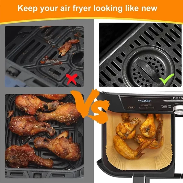 Rectangle Food Safety Non-stick Air Fryer Paper Liner 4