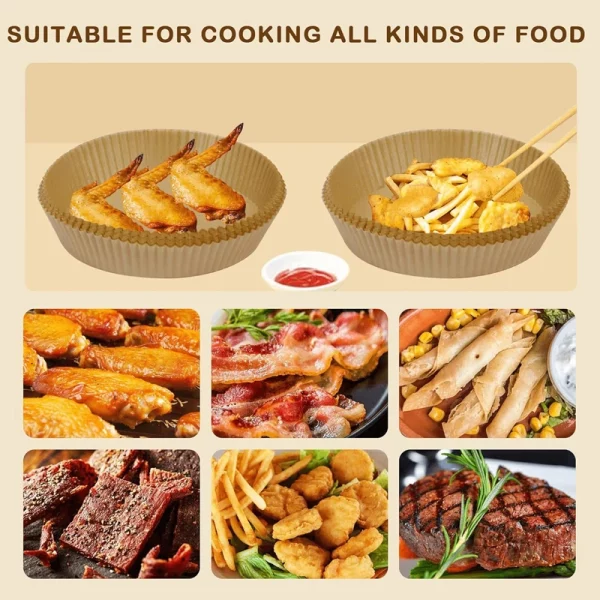 Round Disposable Nonporous Air Fryer Liner 4