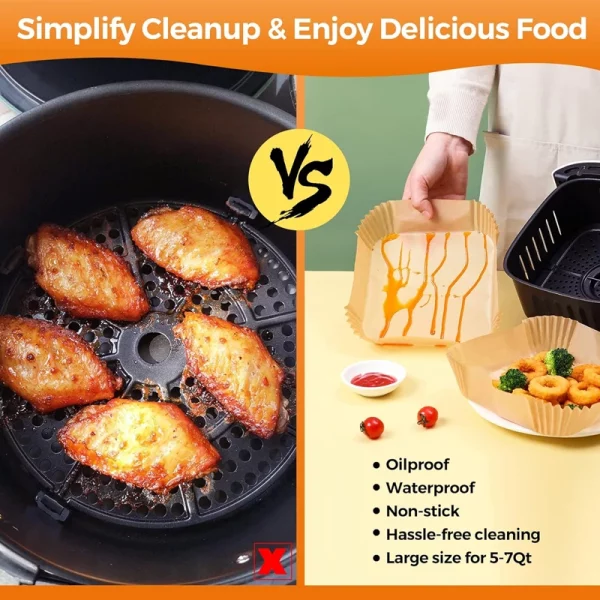 Square Simplify Cleanup Air Fryer Liner For Wide Application 3