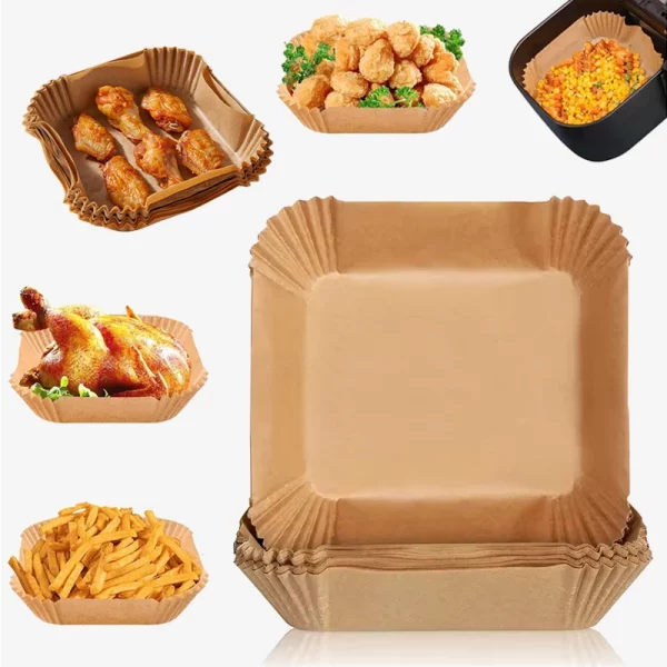 Square Non-stick Air Fryer Liner With Parchment Paper 1