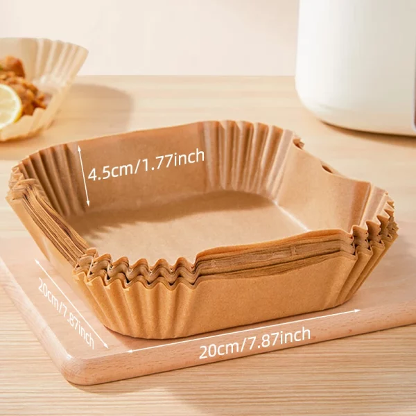 Square Non-stick Air Fryer Liner With Parchment Paper 2