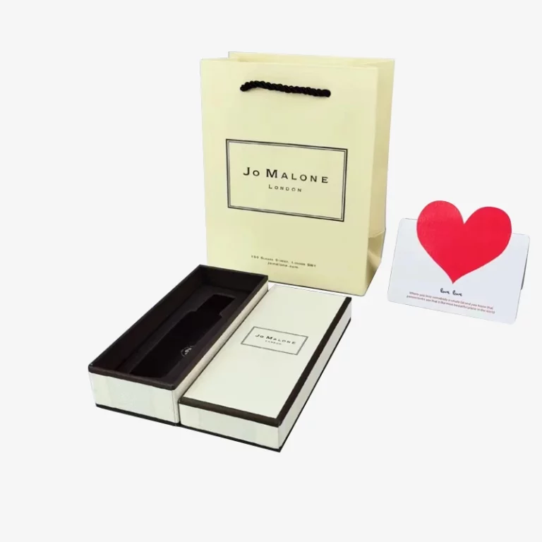 Textured Lid And Base Box Black Edge For Perfume Package With Foam Insert