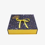 Two Flaps Calendar Christmas Gift Box With Ribbon