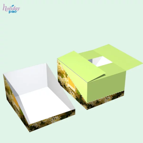 Custom Shelf Ready Packaging with Tear Top and Tape Lid 4