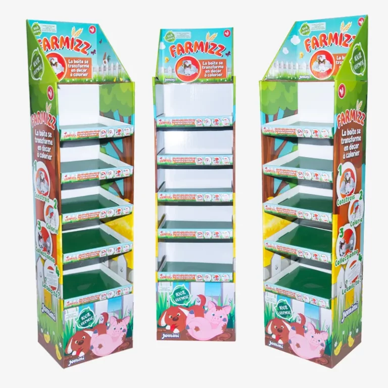 Custom Cardboard 5 Shelf Free Standing Display Unit for Pet Products