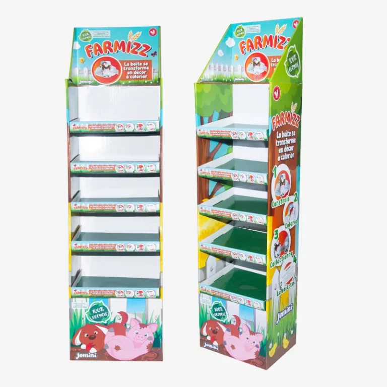 Custom Cardboard 5 Shelf Free Standing Display Unit for Pet Products