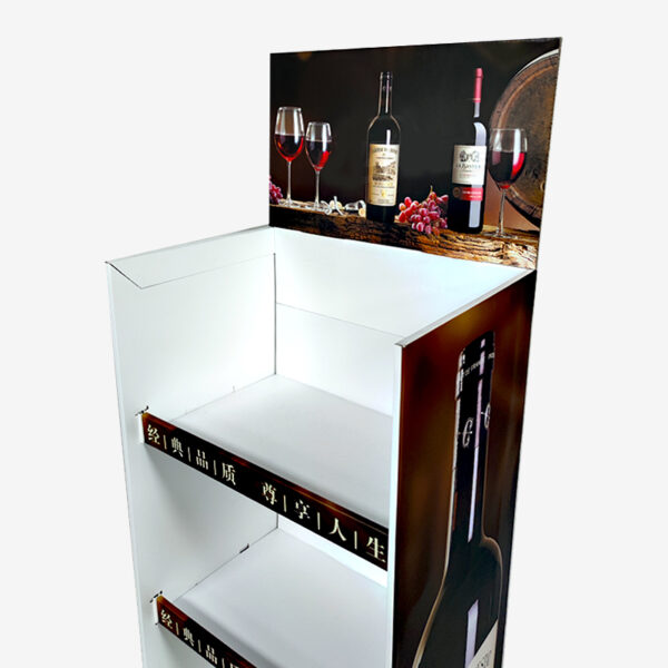 Custom Heavy Duty Wine Beverage Cardboard Retail Floor Display Stand