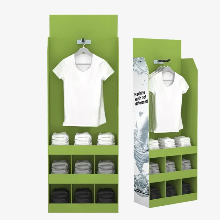 Custom Merchandise Corrugated Display Stand for T-Shirt Clothing