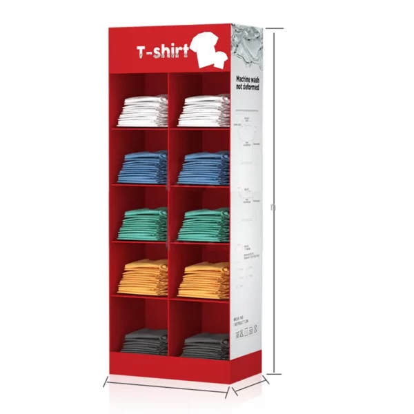 Custom Merchandise Corrugated Display Stand for T-Shirt Clothing 2
