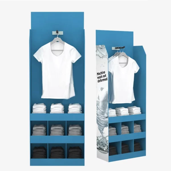 Custom Merchandise Corrugated Display Stand for T-Shirt Clothing