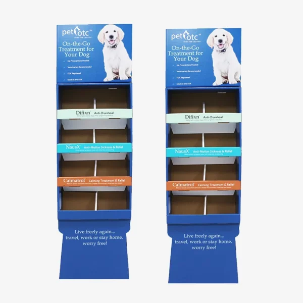 Custom Pet Food Corrugated Display Shelf with Base 1