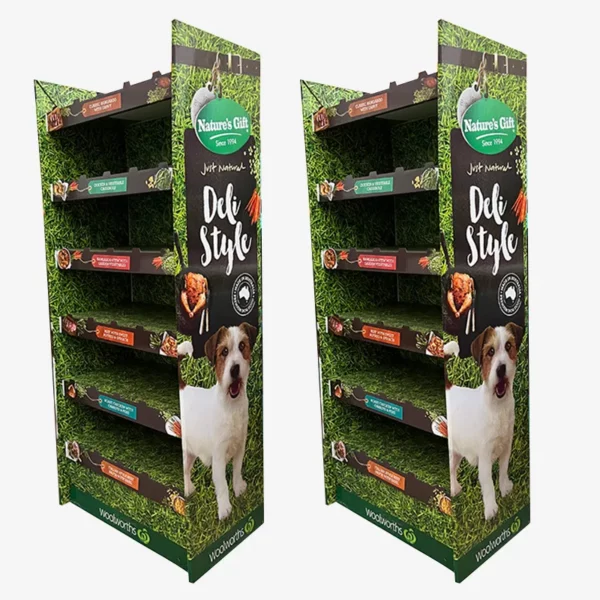 Custom Woolworths Cardboard Floor Display for Dog Food 1
