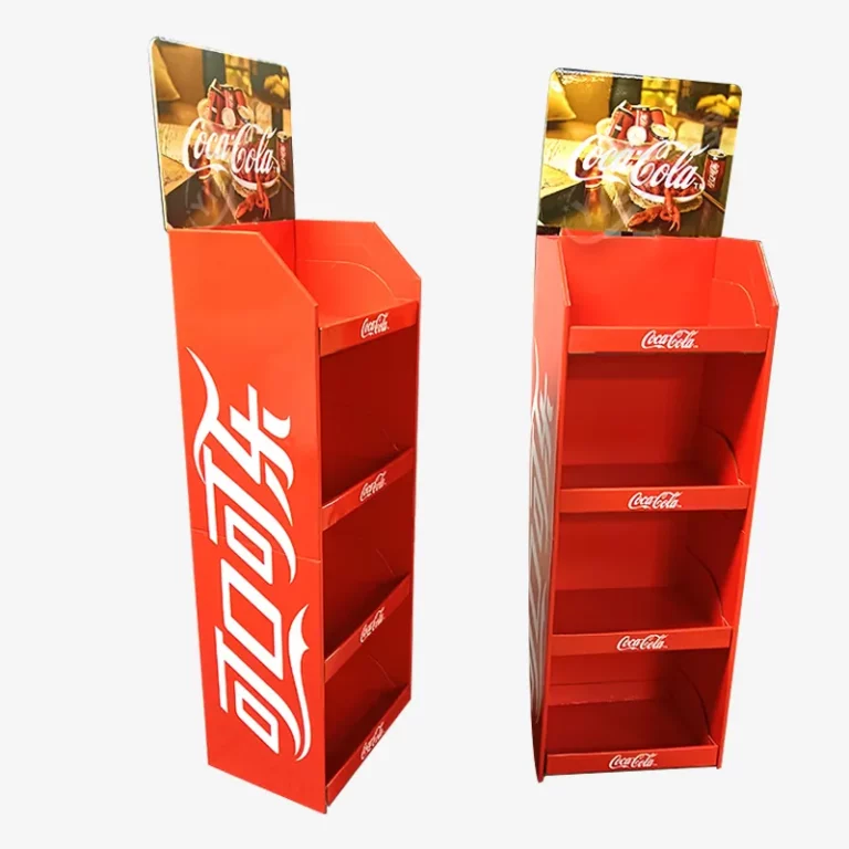 Free Standing Retail Store POS Floor Cardboard Cola Display Stand