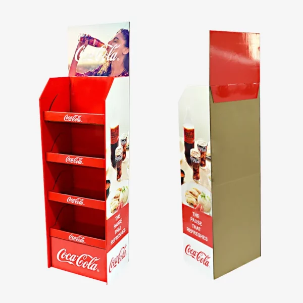 Heavy Duty Assembly Free Custom Beverages Floor Paper Cardboard Display Stand For Drinks 1