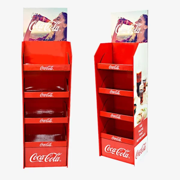 Heavy Duty Assembly Free Custom Beverages Floor Paper Cardboard Display Stand For Drinks 3
