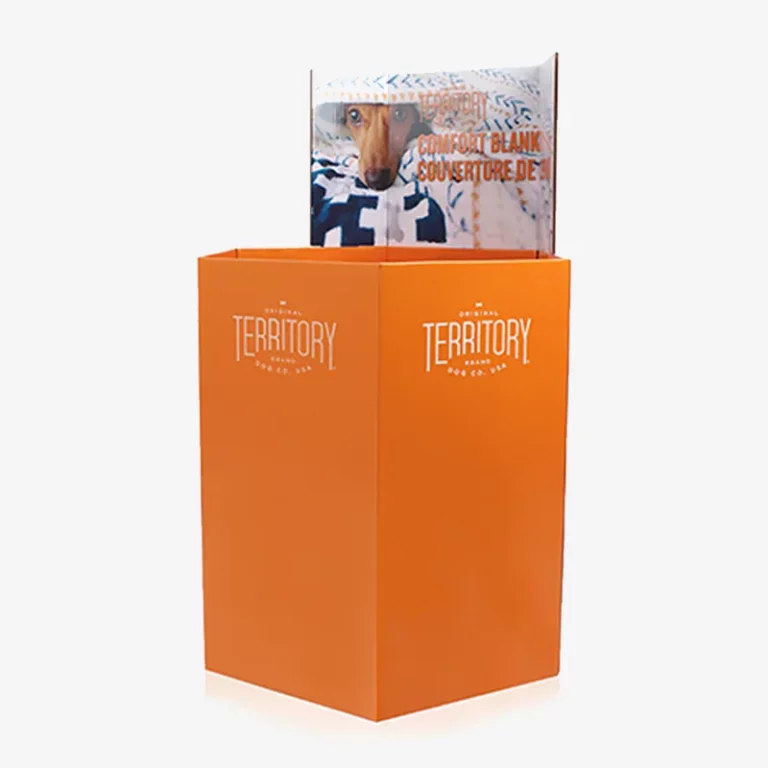 Hexagon POS Square Cardboard Dump Bins for Pet Food in Supermarket