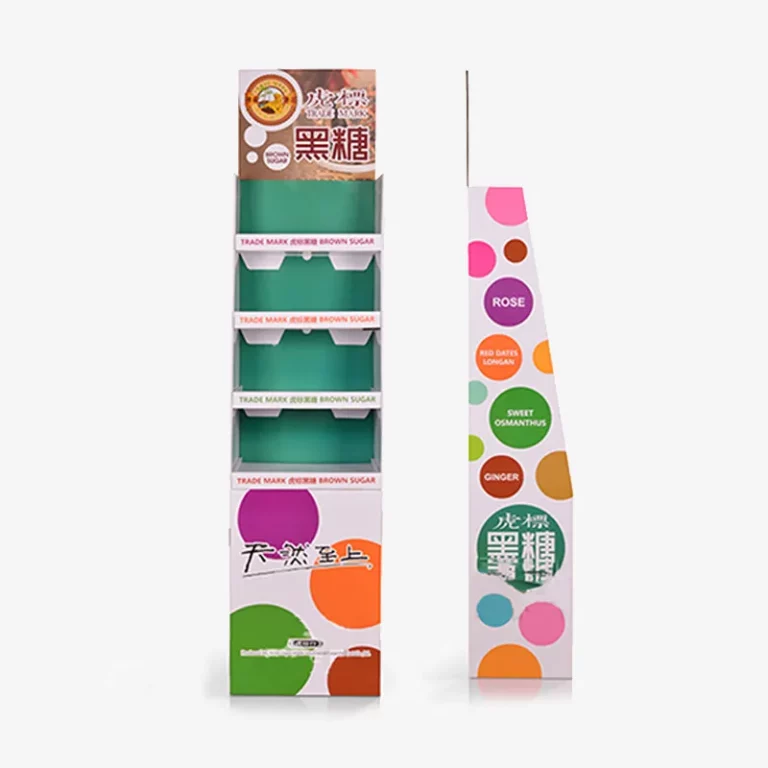Supermarket Paper Flooring Carton Display Stands For Beverage