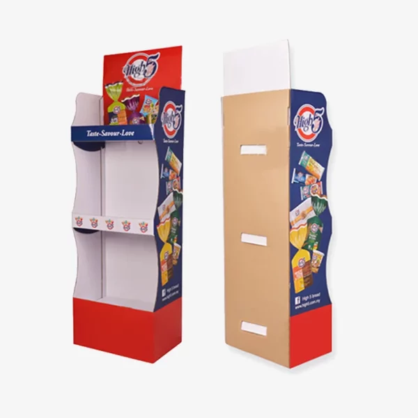 Custom Portable Cardboard Retail Display with 3 Tier for Sugar Biscuits 2