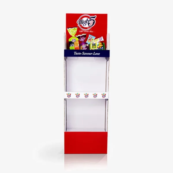 Custom Portable Cardboard Retail Display with 3 Tier for Sugar Biscuits