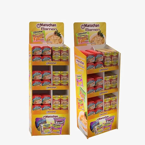 Custom cardboard 3 Tiers Floor Candy Chocolate Display Stand Shelves with Divider 1